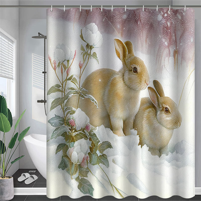 Perkamiausios velykinės dušo užuolaidos atostogų namų apdaila Vonios užuolaidos Bunny Egg Velykų dušo užuolaidos