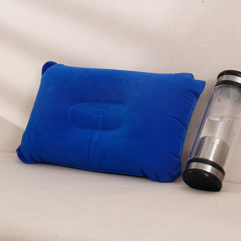 Преносима възглавница за врата U-образна преса за възглавници надуваема възглавница външна обедна почивка къмпинг PVC флокирана възглавница за самолети възглавница за пътуване