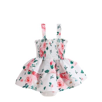 Детска лятна рокля с тиранти момиченце бебешка гащеризон пола + забрадка комплект от две части Европейски и американски трансграничен
