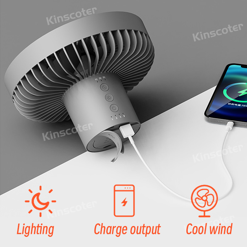 10000mAh 4000mAh kempingventilátor újratölthető asztali hordozható keringtető vezeték nélküli mennyezeti elektromos ventilátor Power Bank LED világítással