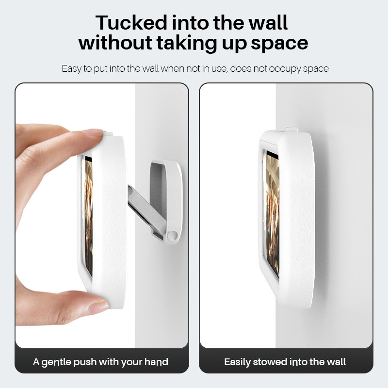 Αδιάβροχο στήριγμα κινητού τηλεφώνου μπάνιου χωρίς τρύπημα Στήριγμα τοίχου μπάνιου Η σχάρα αποθήκευσης κουζίνας μπορεί να περιστραφεί 360 °