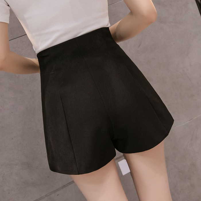 Crne kratke kratke hlače za žene, ljeto, uske, široke modne hlače s patentnim zatvaračem, uske ležerne vruće hlačice