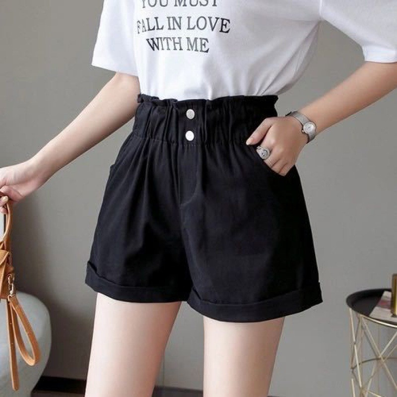 Pantaloni scurți de vară de damă cu boboci de flori Salopete largi, subțiri, cu talie înaltă