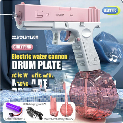 Strandjáték automata vízipisztoly elektromos nyári szabadtéri, nagy kapacitású LED-es vízipisztoly gyerekeknek fiúknak lányoknak felnőtt strandparti játék ajándék