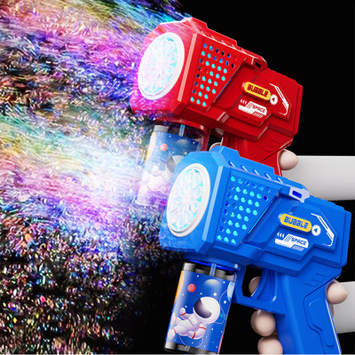 Elektromos buborékfegyver Űrhajós gyerekeknek játékbuborékok automata szappanfúvó könnyű nyári szabadtéri parti játékok gyerekeknek ajándék