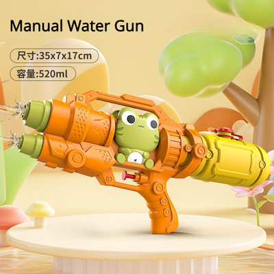 Детски ръчен воден пистолет с двойна глава Динозавър Жаба Плаж на открито Бедна играчка Воден пистолет за фестивала за пръскане с вода