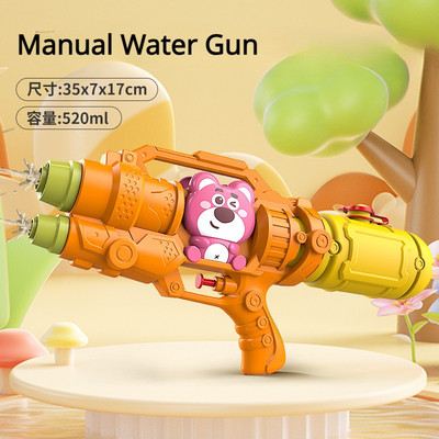 Детски ръчен воден пистолет с двойна глава Динозавър Жаба Плаж на открито Бедна играчка Воден пистолет за фестивала за пръскане с вода