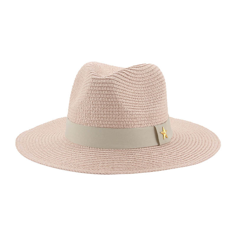 Tavaszi-nyári monokróm papír szalmakalap, elegáns egyszerű napernyő, napvédő, széles karimájú, nyári univerzális strandkalap, cilinder