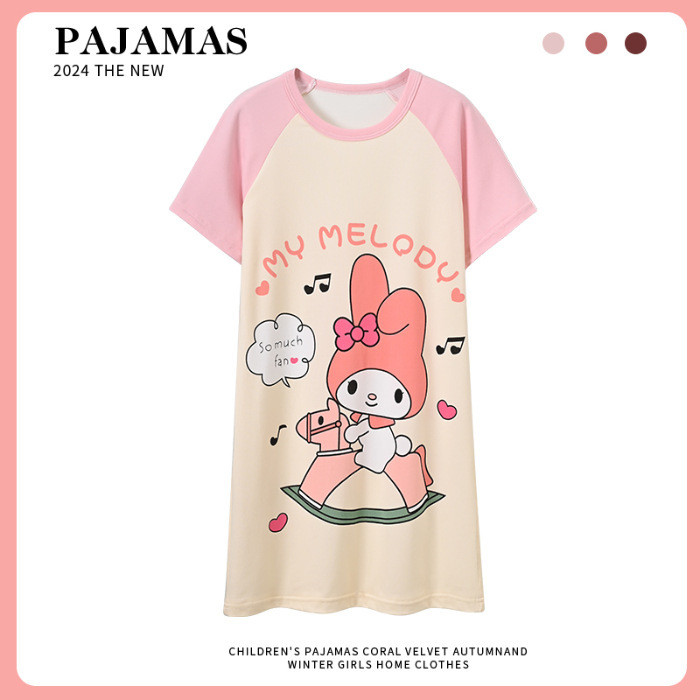 Външна търговия трансгранична търговия на едро детска нощница лятна момиче принцеса пола с къси ръкави средни и големи детски дрехи за дома летни дрехи с климатик