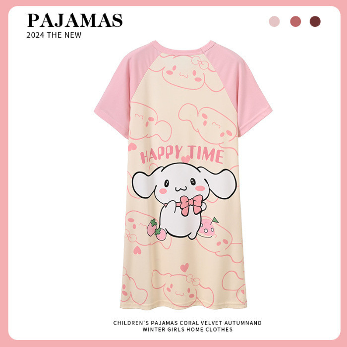 Външна търговия трансгранична търговия на едро детска нощница лятна момиче принцеса пола с къси ръкави средни и големи детски дрехи за дома летни дрехи с климатик