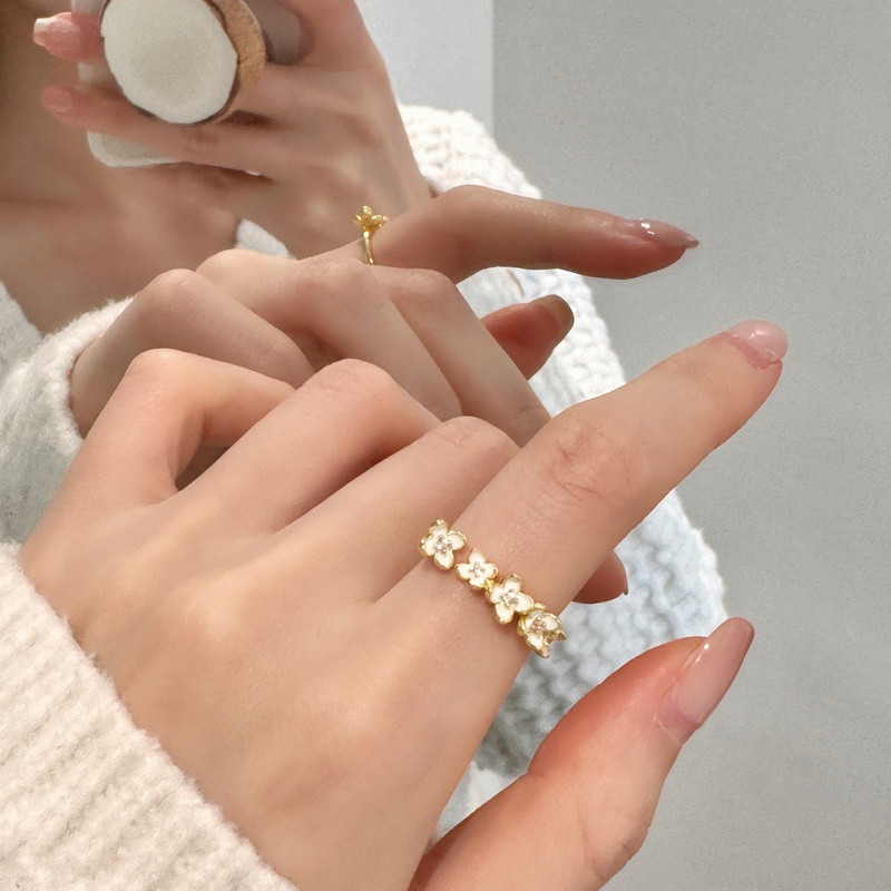 Női pillangó gyűrű, állítható nyílású, fülkés kialakítás csúcsminőségű színes zománcozott fényes luxus gyűrűs stílusú kézi ékszerek