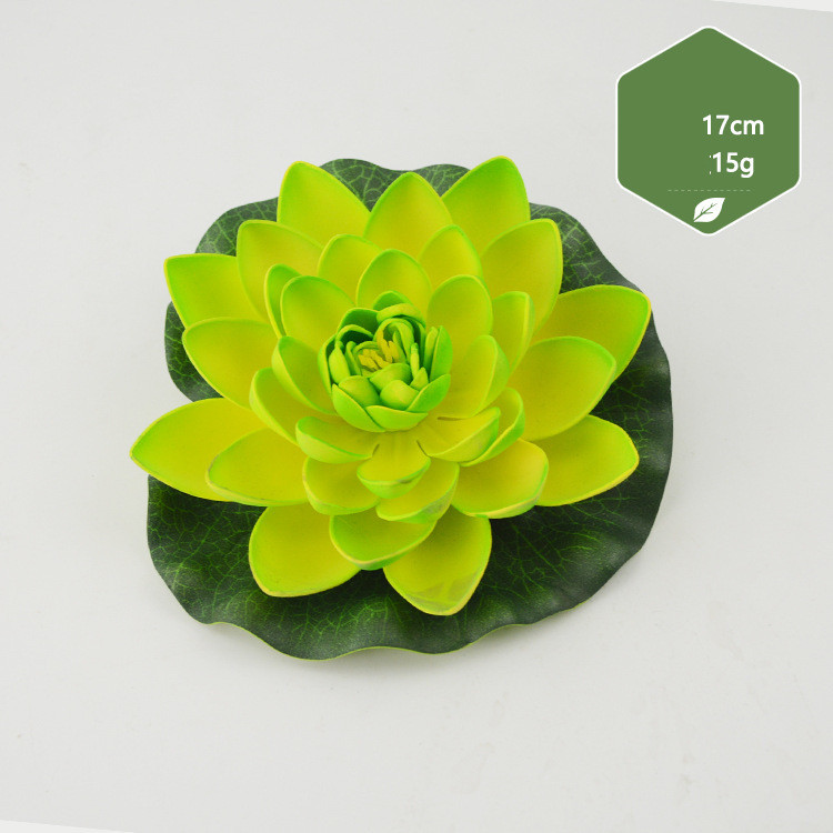 Nagykereskedelmi szimulált tavirózsa lótusz tó halastó úszó dekoráció kellékek nappali akvárium dekoráció pu lótuszlevél hamis lótusz