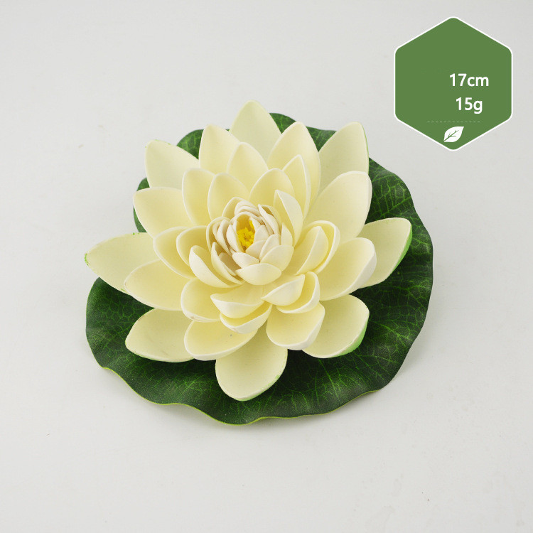 Nagykereskedelmi szimulált tavirózsa lótusz tó halastó úszó dekoráció kellékek nappali akvárium dekoráció pu lótuszlevél hamis lótusz