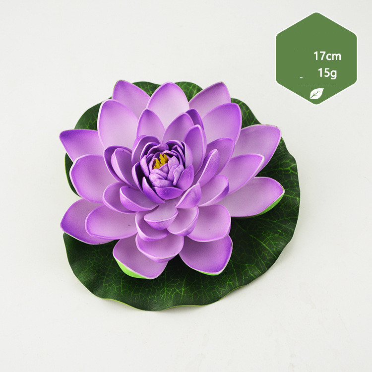 Nagykereskedelmi szimulált tavirózsa lótusz tó halastó úszó dekoráció kellékek nappali akvárium dekoráció pu lótuszlevél hamis lótusz