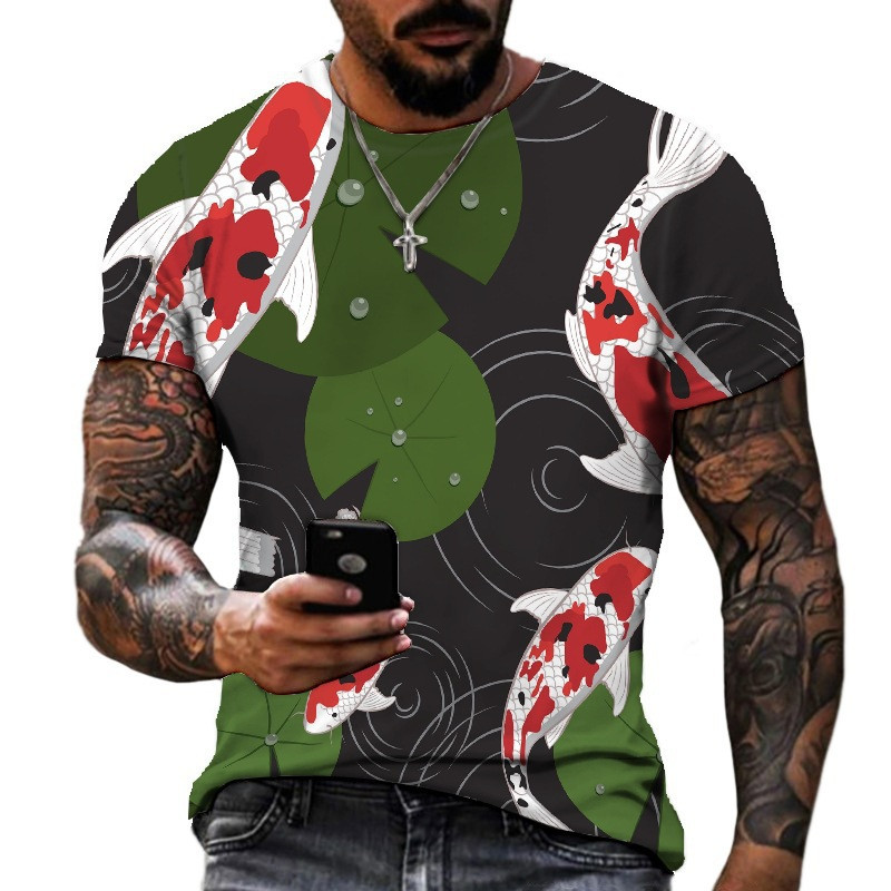 Фабрични директни продажби модерен анимационен бръснарски принт мъжка тениска лъв тигър 3D дигитален принт горнище с къс ръкав