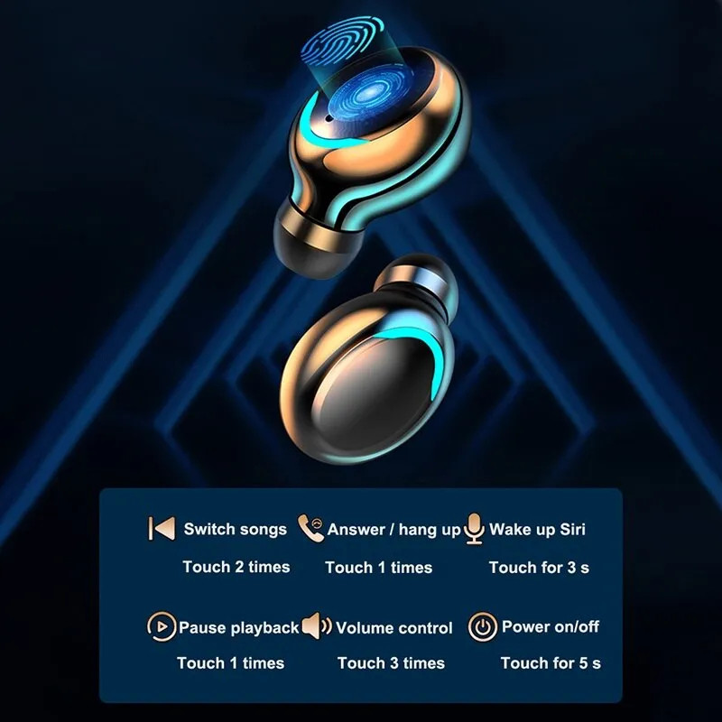 Ασύρματα ακουστικά F9 Bluetooth TWS LED Dislpaly Αδιάβροχα ακουστικά HD Calling Ακουστικά μείωσης θορύβου CVC 8.0