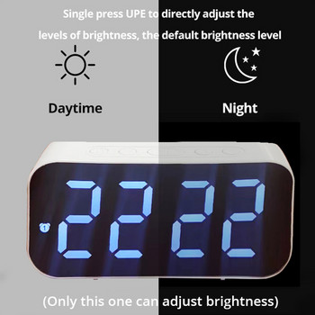 LED огледало Настолен часовник Цифрова аларма Snooze Display Time Настолни електронни настолни часовници Настолен часовник