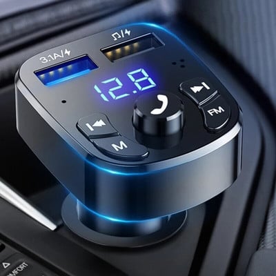 Autós Mp3 lejátszó Dupla USB gyorstöltő Fm Bluetooth vevő Bluetooth kompatibilis 5.0 Fm adó USB flash meghajtó dugó autós készlet
