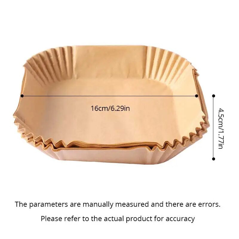 50db/készlet Légsütő Eldobható Papír Pergamen Fapép Gőzölő Sajttorta Légsütő Tartozékok Sütőpapír Légsütőhöz