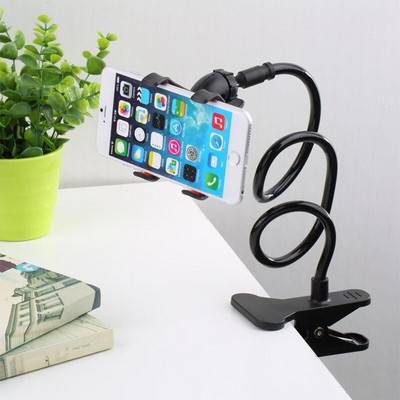 Univerzális Lazy Bracket mobiltelefon tartó hattyúnyak állvány stentek Rugalmas ágy íróasztal asztali klip tartó okostelefon tartóhoz