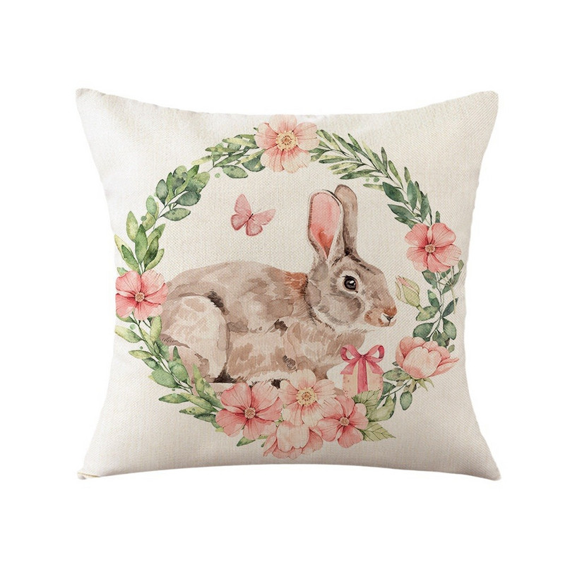 Húsvéti párna Rajzfilm Nyúl ágyékpárna Húsvéti tojás Virág Autó derékpárna Húsvéti vászonpárna