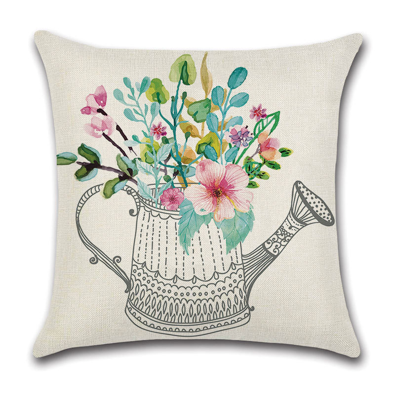 Външнотърговска възглавница, калъфка за възглавница, бельо, рисувано в стил пеперуда, плувка, лейка, прасковена кожа, къса, плюшена, едно парче дропшиппинг