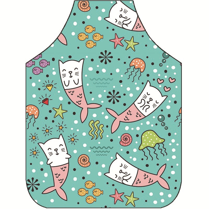Amazon visokovrijedna prekogranična jednodijelna radna odjeća Slatka crtana mačkica Kuhinjski stolnjak s digitalnim tiskom