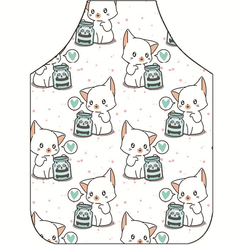 Amazon visokovrijedna prekogranična jednodijelna radna odjeća Slatka crtana mačkica Kuhinjski stolnjak s digitalnim tiskom