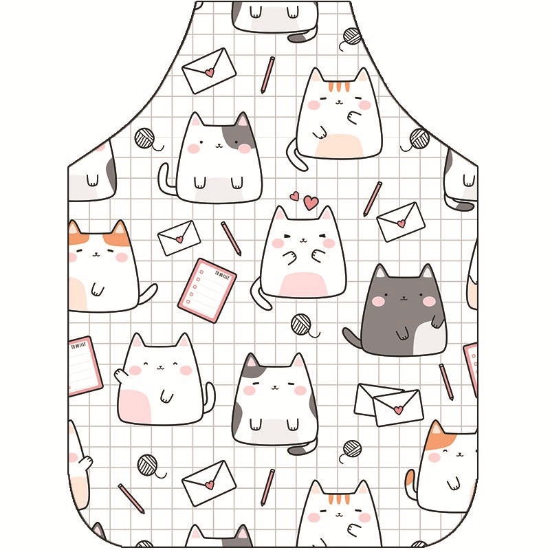 Amazon visokovrijedna prekogranična jednodijelna radna odjeća Slatka crtana mačkica Kuhinjski stolnjak s digitalnim tiskom