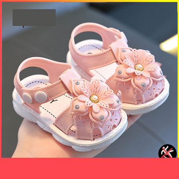 Сандали за момичета, летни детски обувки Baotou с меко дъно за закрито и открито, обувки за принцеса за момиченца, обувки за бебета, малки деца