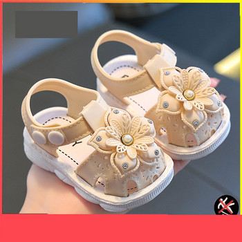 Сандали за момичета, летни детски обувки Baotou с меко дъно за закрито и открито, обувки за принцеса за момиченца, обувки за бебета, малки деца