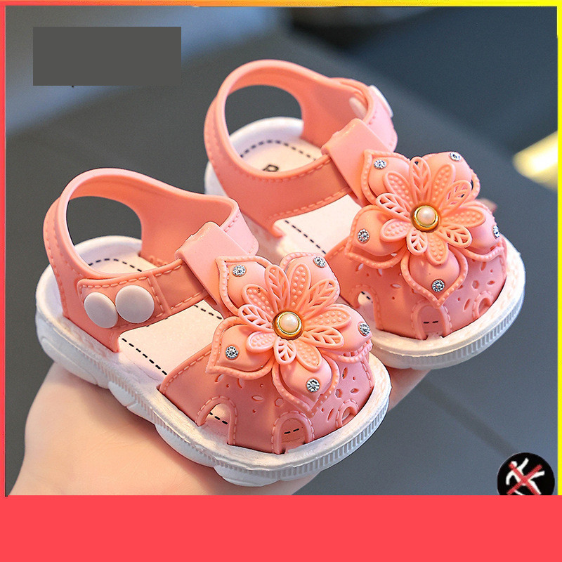 Mergaičių sandalai vasariniai vaikiški Baotou batai minkštu dugnu, kambariniai princesiški batai, skirti kūdikiams mergaitėms mažiems vaikams