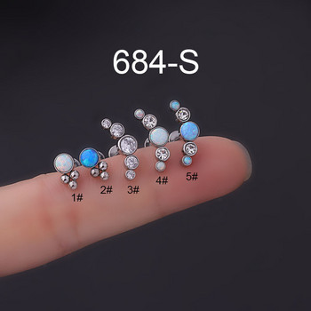 Μόδα Opal Lip Nail Stud Εσωτερική κλωστή Ear Bone Nail 16G από ανοξείδωτο ατσάλι Ευρωπαϊκά και αμερικανικά κοσμήματα εξωτερικού εμπορίου Piercing