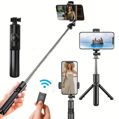 Kézi 360 fokos rugalmas sportkamera egylábú állvány mobiltelefon mini szelfi stick állvány vezeték nélküli távirányítóval