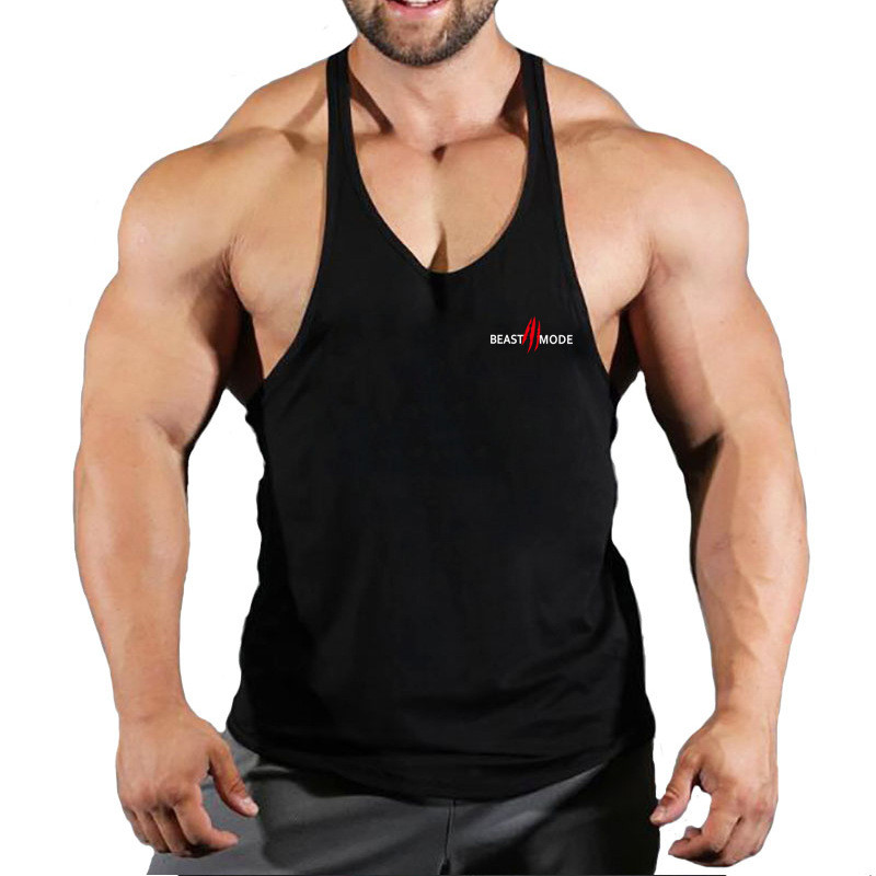 Fitness sportmellény I-back testépítés laza akadály plusz kövér molett póló férfi forrás gyári közvetlen értékesítés