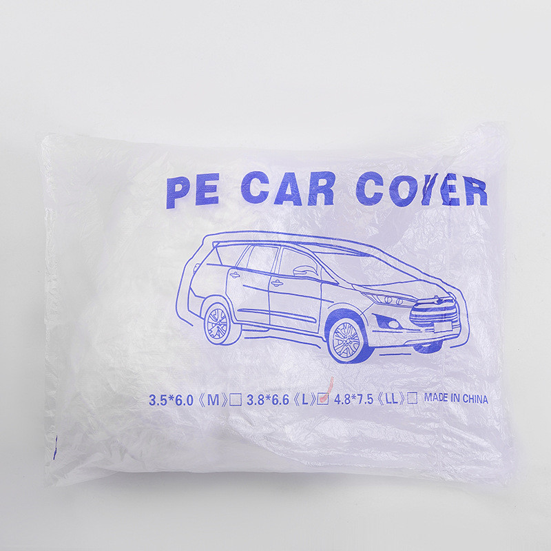 Διαφανές κάλυμμα αυτοκινήτου μιας χρήσης Αδιάβροχο διαφανές χρώμα Αδιάβροχο πλαστικό φιλμ PE αδιάβροχο κάλυμμα αυτοκινήτου