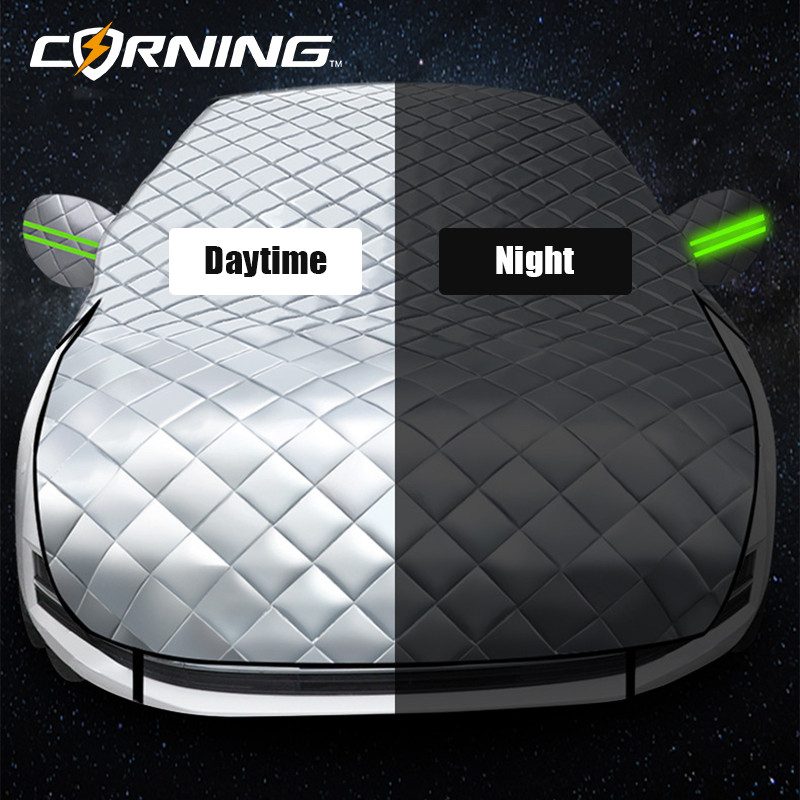 Huse de mașină Protector de grindină Jumătate de husă Copertă de protecție exterioară Parasolar Anti-grindină în aer liber Impermeabil Parbriz universal Praf