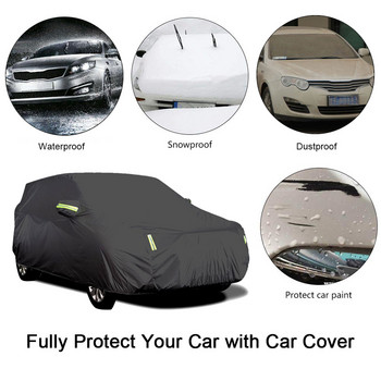 S-XXL Car Cover Sedan Full Covers με αντανακλαστική λωρίδα αντηλιακή προστασία Αδιάβροχο και αδιάβροχο UV Ανθεκτικό στις γρατσουνιές Universal