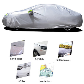 S-XXL Car Cover Sedan Full Covers με αντανακλαστική λωρίδα αντηλιακή προστασία Αδιάβροχο και αδιάβροχο UV Ανθεκτικό στις γρατσουνιές Universal