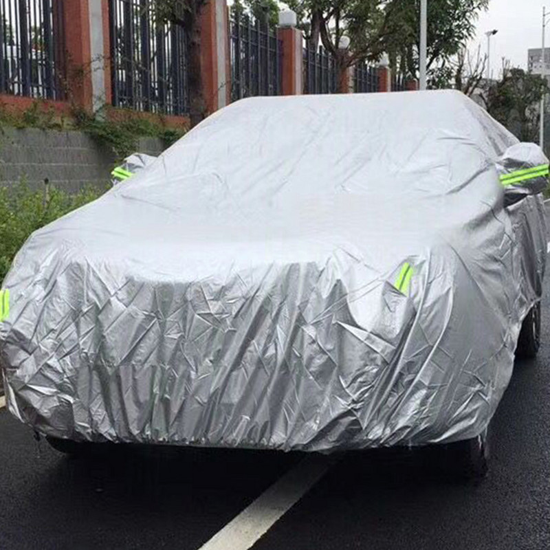 S-XXL Car Cover Sedan teljes burkolatok fényvisszaverő csíkos fényvédő védelemmel Por- és vízálló UV karcálló univerzális