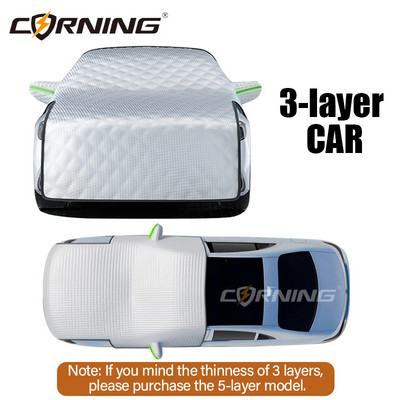 3/5-Layer Thicken Car Snow Cover Προστατευτικό κάλυμμα κουκούλα παρμπρίζ αυτοκινήτου Snowproof Anti-Frost Sunshade Protector Χειμερινά ανταλλακτικά αυτοκινήτων