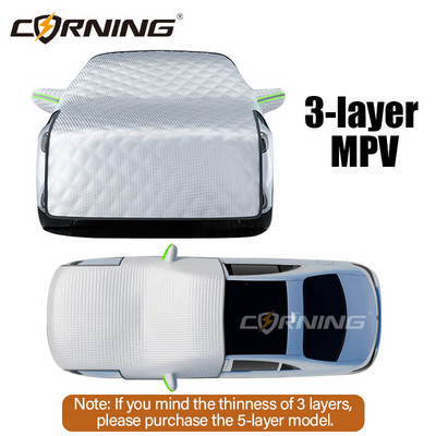 3/5-Layer Thicken Car Snow Cover Προστατευτικό κάλυμμα κουκούλα παρμπρίζ αυτοκινήτου Snowproof Anti-Frost Sunshade Protector Χειμερινά ανταλλακτικά αυτοκινήτων