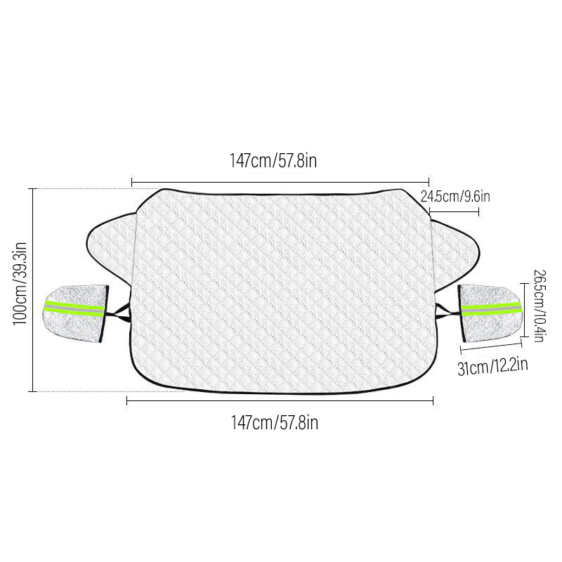 Szélvédő burkolat jéghez és hóhoz, hóhoz, jéghez, UV, tükörvédő, szélálló napernyő burkolat autókhoz, közös a legtöbb autóban