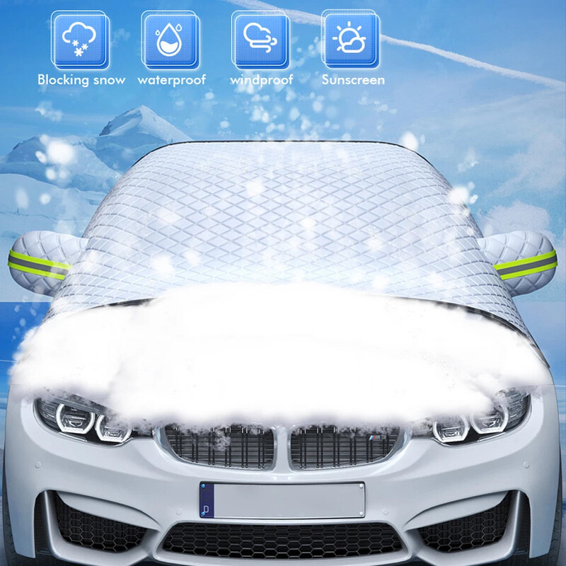 Automašīnas sniega pārsegs vējstikls saulessargs priekšējais vējstikla pārsegs āra ūdensnecaurlaidīgs automašīnas pārsegs pret ledus aizsalšanas aizsargs ārējais vāks