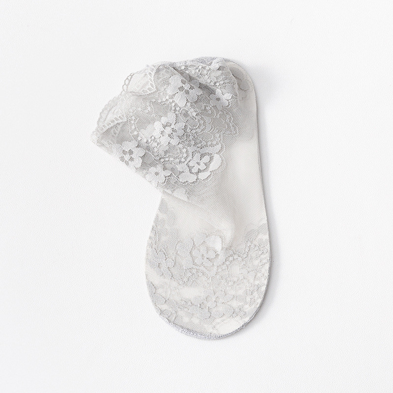 Дантелени чорапи за жени летни тънки къси памучни чорапи дишащи абсорбиращи потта летни секси чорапи бели пролетни и есенни чорапи за жени