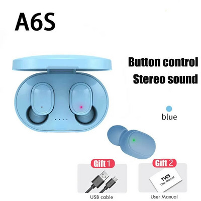 TWS A6S Безжични Bluetooth слушалки Earbuds Noice Canceling Earphone Bluetooth слушалки с микрофон за Huawei Xiaomi Redmi