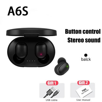 TWS A6S Безжични Bluetooth слушалки Earbuds Noice Canceling Earphone Bluetooth слушалки с микрофон за Huawei Xiaomi Redmi