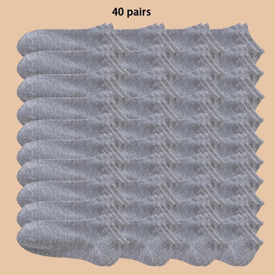 Унисекс 40/20/10 чифта едноцветни чорапи, меки и леки чорапи до глезена, ДАМСКИ ежедневни чорапи за лодка, ниски чорапи до глезена