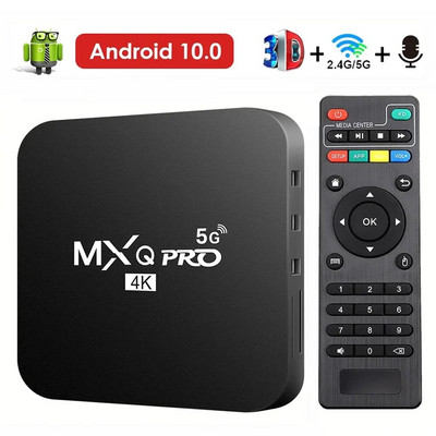 Uus Smart TV Box MXQ-PRO 4K HD Android 10.0 Smart TV Box 2.4/5G Dual-WIFI 3D Video Media Player Kodukino teleri digiboks