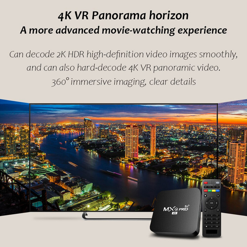 Uus Smart TV Box MXQ-PRO 4K HD Android 10.0 Smart TV Box 2.4/5G Dual-WIFI 3D Video Media Player Kodukino teleri digiboks